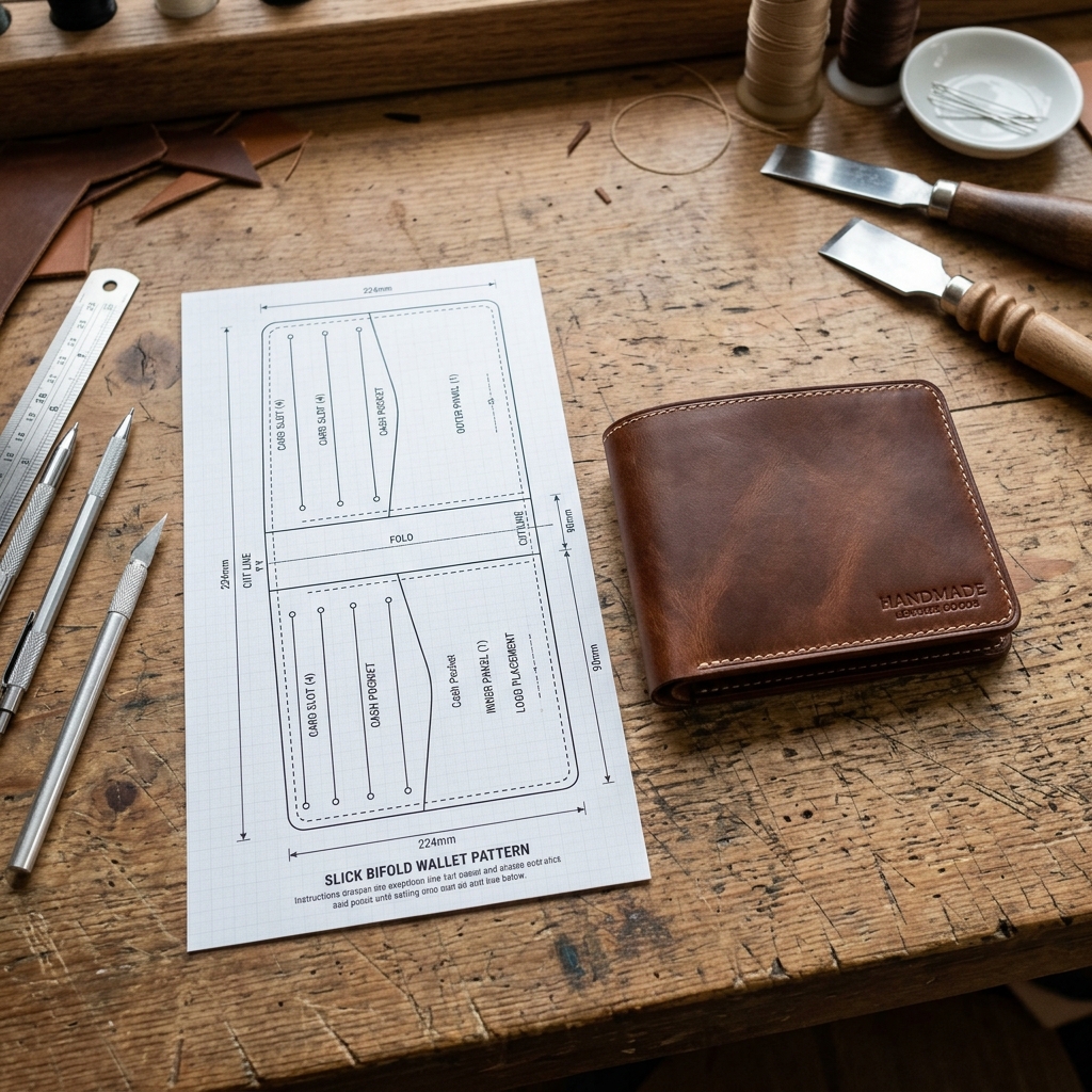 1:1 printed leather wallet pattern